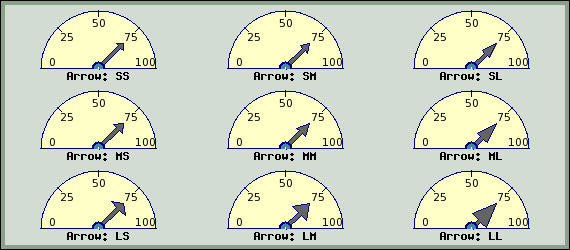 Illustration of various sizes of arrow heads (odotutex07.php)